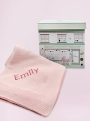 Babyblooms Kids Personalised Luxury Knitted 100% Cotton Blanket Baby Gift - Image 1 of 3