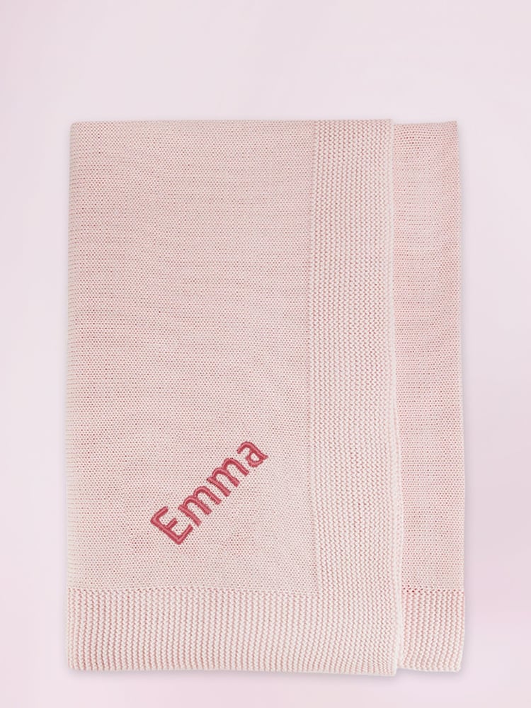 Babyblooms Kids Personalised Luxury Knitted 100% Cotton Blanket Baby Gift - Image 2 of 3