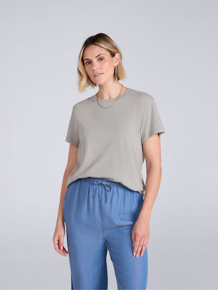 Animal Green Miley Linen Blend T-Shirt - Image 1 of 4 Animal Green Miley Linen Blend T-Shirt - Image 1 of 4