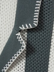Reiss Argento/Optic White Naxos Knitted Cuban Collar Shirt - Image 6 of 6