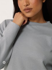PixieGirl Petite Grey Sweatshirt & Wide Leg Joggers Set - Image 4 of 6