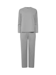 PixieGirl Petite Grey Sweatshirt & Wide Leg Joggers Set - Image 5 of 6