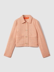 Reiss x McLaren F1 Team Papaya Bouclé Cropped Jacket - Image 2 of 8