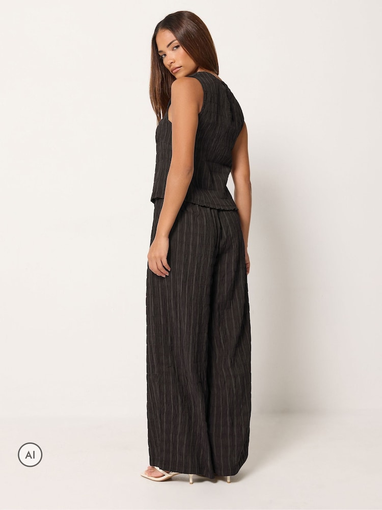 PixieGirl Petite Black Top & Wide Leg Trousers Set - Image 2 of 6 PixieGirl Petite Black Top & Wide Leg Trousers Set - Image 2 of 6