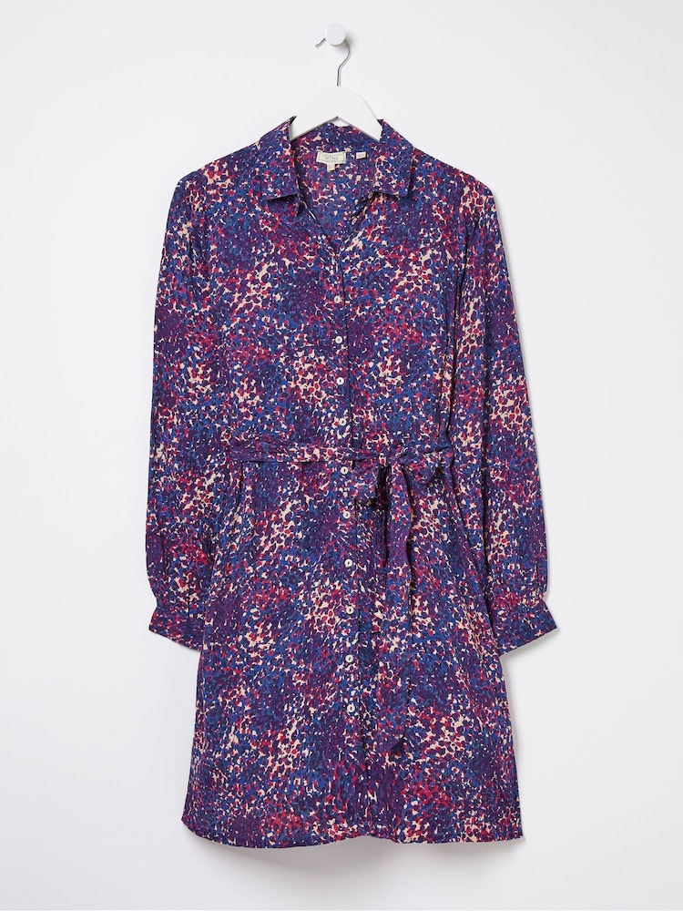 FatFace Blue Charlie Layered Spot Shirt Dress - Image 5 of 5