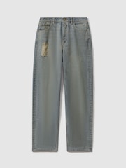 Reiss Blue Dina Embellished Wide Leg Jeans - Image 2 of 6