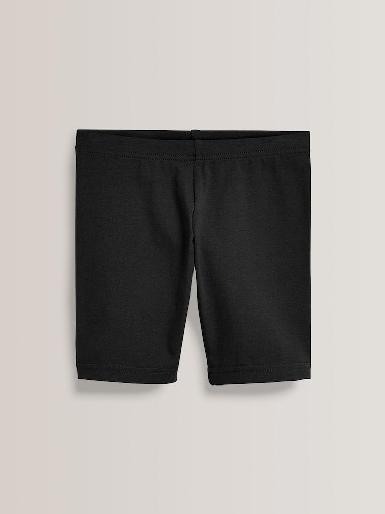 Black Regular Length 2 Pack Cotton Rich Stretch Cycle Shorts (3-16yrs) - Image 2 of 5