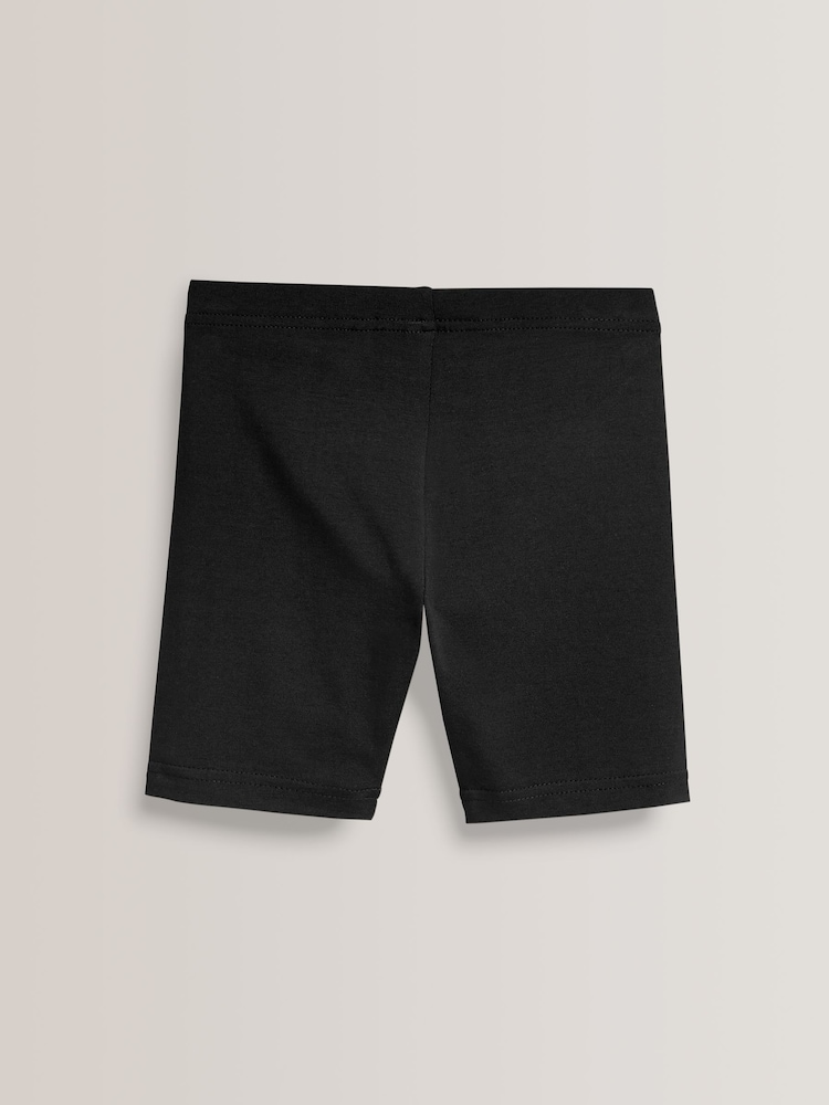 Noir - Lot de 2 shorts de vélo extensibles en coton riche (3-16ans) - Image 3 of 5
