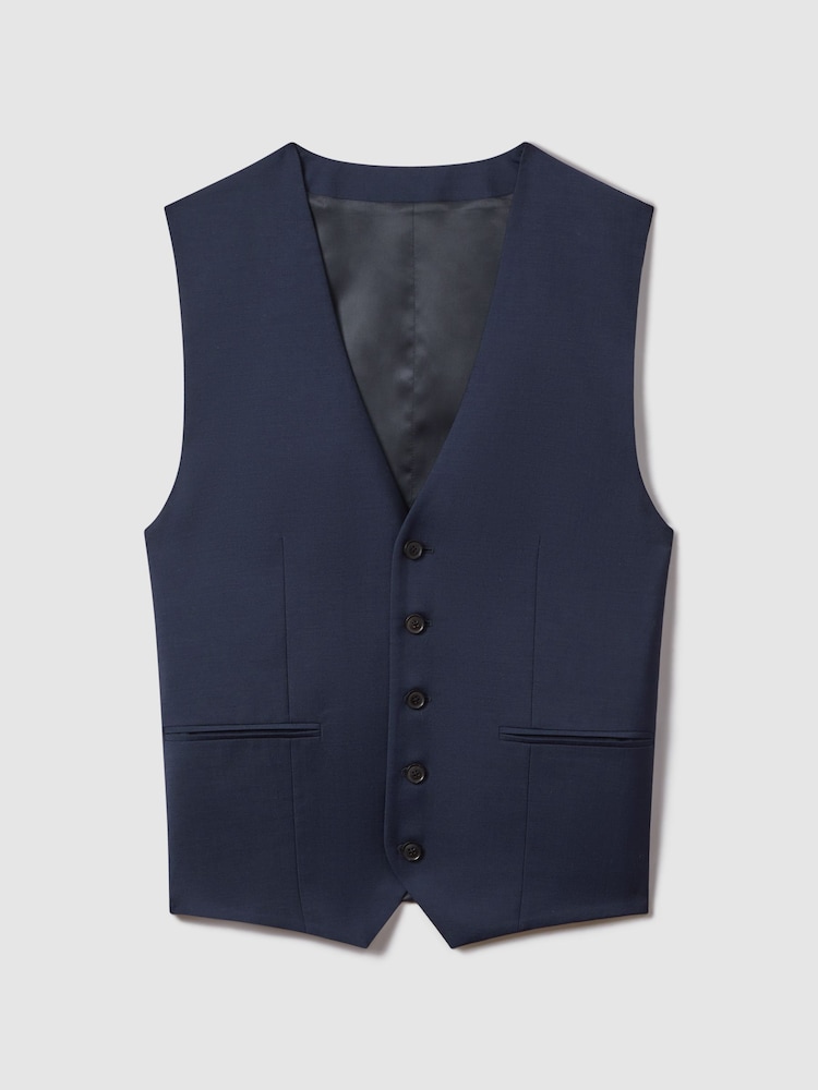 Reiss Destiny Wool Single Breasted Slim Fit Waistcoat - Imagen 2 de 5