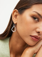 Silver Tone Tear Drop Earrings - Image 3 of 4