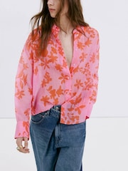 Mango Pink Floral Shirt - Image 1 of 7
