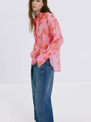 Mango Pink Floral Shirt - Image 4 of 7