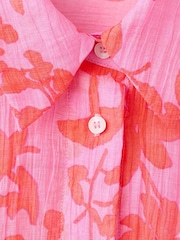 Mango Pink Floral Shirt - Image 6 of 7