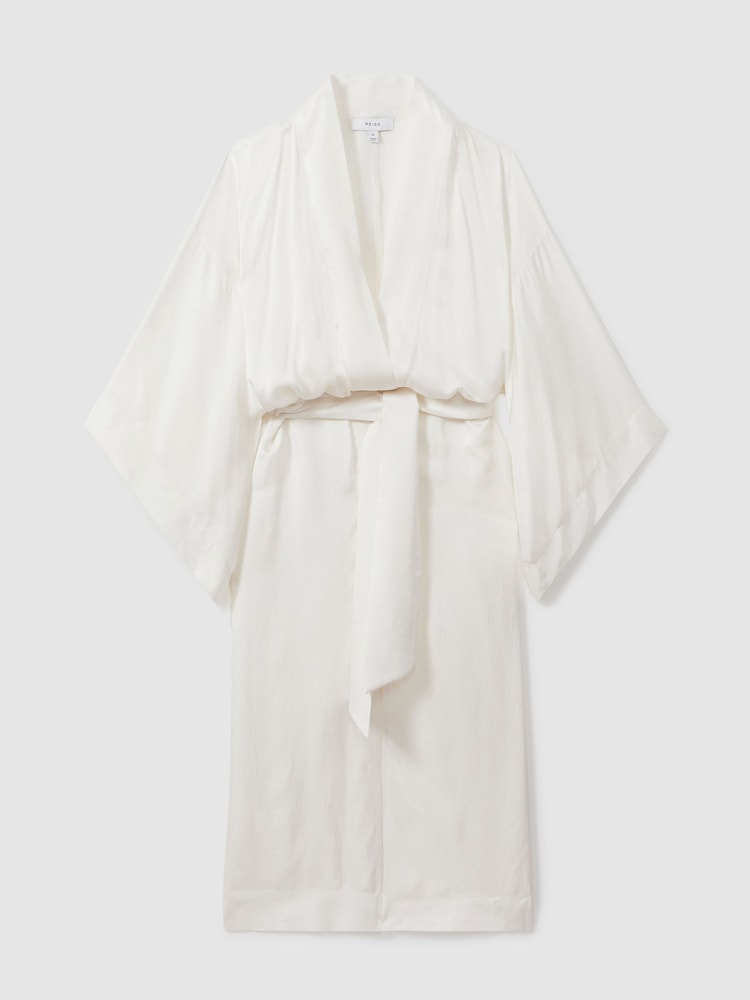 Reiss Ivory Nell Textured Belted Kimono - Image 2 of 6