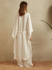 Reiss Ivory Nell Textured Belted Kimono - Image 5 of 6