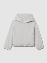 Reiss Grey Selma 9-13 yrs Hybrid Jersey Elasticated Hoodie - Image 2 of 4
