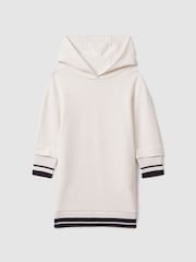 Reiss Ecru Leandra 9-13 yrs Relaxed Jersey Hooded Dress - Image 2 of 6
