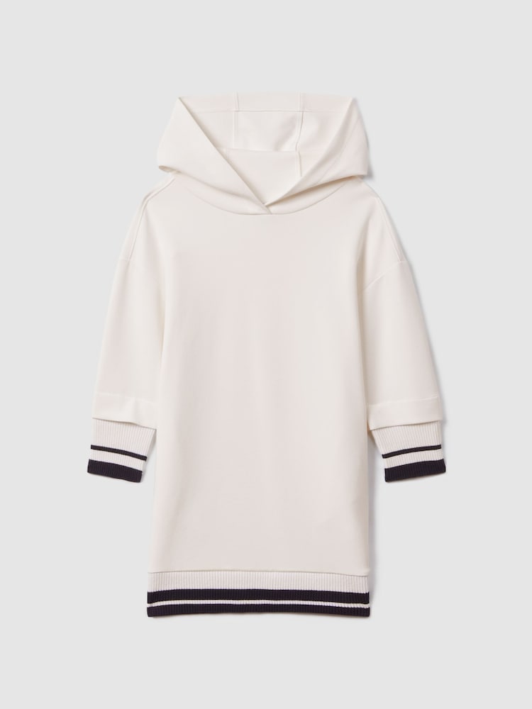 Reiss Ecru Leandra 9-13 yrs Relaxed Jersey Hooded Dress - Image 2 of 6