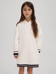 Reiss Ecru Leandra 9-13 yrs Relaxed Jersey Hooded Dress - Image 3 of 6