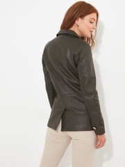 Joe Browns Green Lavish Leather Blazer - Image 2 of 5