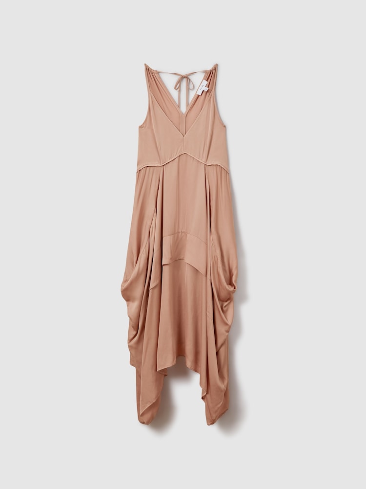 Асимметричное платье миди из вискозы сбоку Reiss Demi - Image 2 of 5