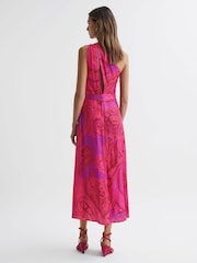 Reiss Pink Mila One Shoulder Paisley Maxi Dress - Image 4 of 5
