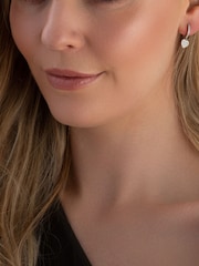 Beaverbrooks Cubic Zirconia Heart Charm Hoop Earrings - Image 2 of 3