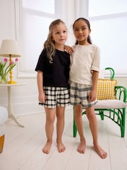 Black/White Woven Check Pyjamas 2 Pack (3-16yrs) - Image 2 of 9