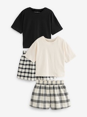 Black/White Woven Check Pyjamas 2 Pack (3-16yrs) - Image 5 of 9