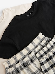 Black/White Woven Check Pyjamas 2 Pack (3-16yrs) - Image 8 of 9