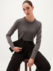 Hobbs Lindie Embellished Jumper With Wool - Bild 4 von 6