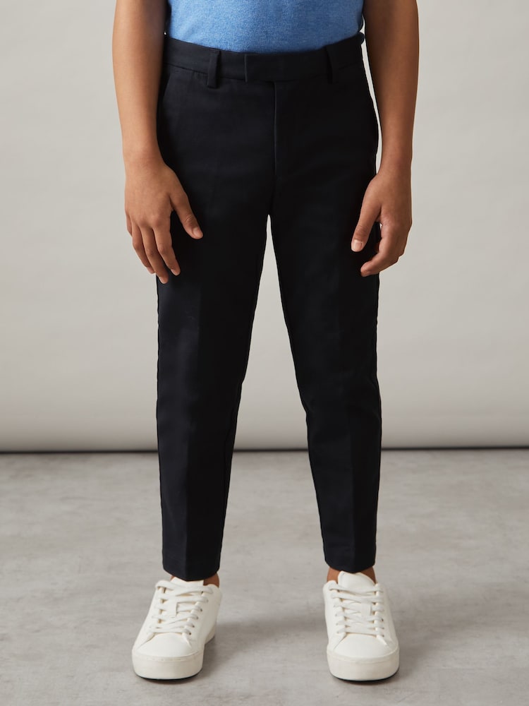 Reiss Navy Eastbury 3-9 yrs Slim Fit Tapered Chinos - Image 1 of 4