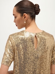 Hobbs Gold Lilibet Sequin Top - Image 3 of 5