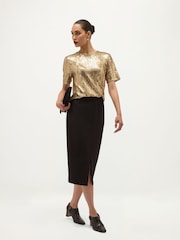 Hobbs Gold Lilibet Sequin Top - Image 4 of 5