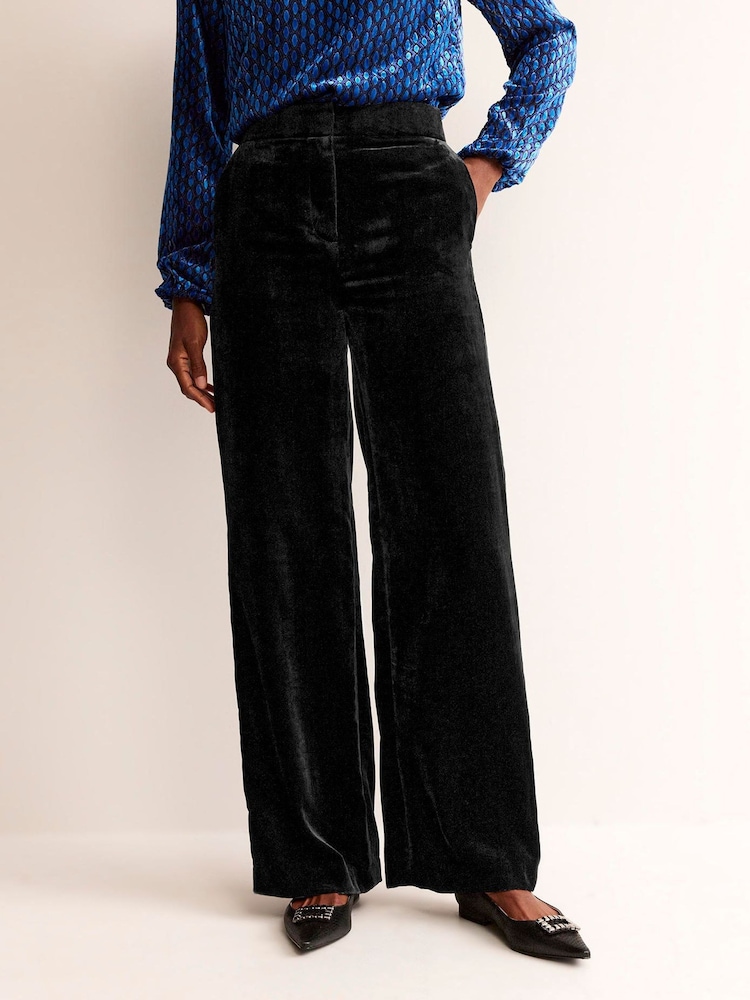 Boden Black Westbourne Velvet Trousers - Image 1 of 5