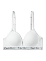Calvin Klein White Triangle Bra - Icon Cotton Stretch - Image 1 of 2