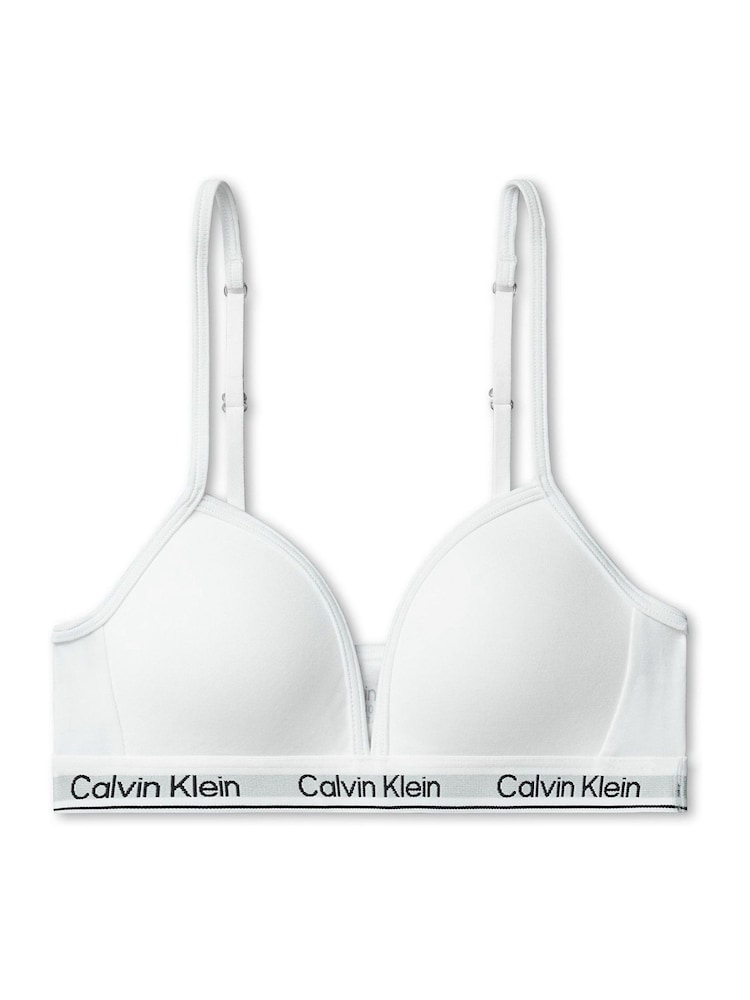 Calvin Klein White Triangle Bra - Icon Cotton Stretch - Image 1 of 2 Calvin Klein White Triangle Bra - Icon Cotton Stretch - Image 1 of 2