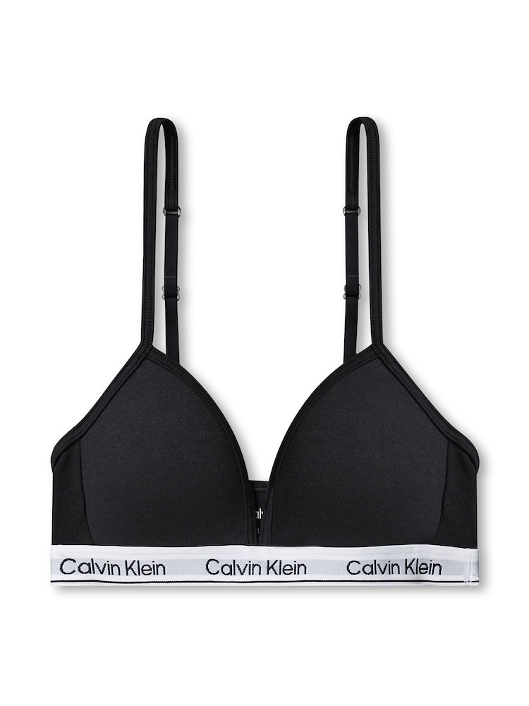 Calvin Klein Black Triangle Bra - Icon Cotton Stretch - Image 1 of 2