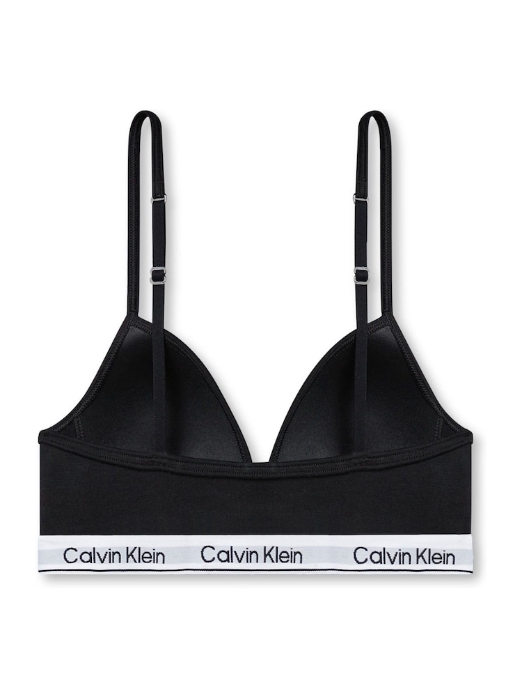 Calvin Klein Black Triangle Bra - Icon Cotton Stretch - Image 2 of 2