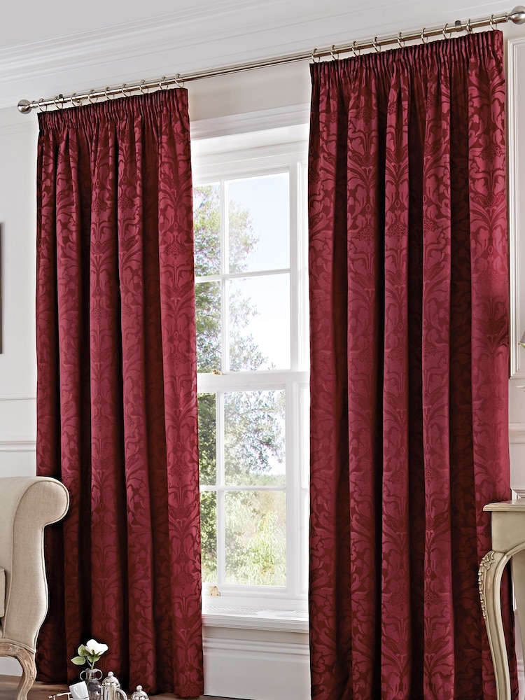 ستائر بكسرات مستقيمة مبطنة من قماش جاكار تشكيلة Eastbourne Damask من Fusion - صورة 1 من 1 ستائر بكسرات مستقيمة مبطنة من قماش جاكار تشكيلة Eastbourne Damask من Fusion - صورة 1 من 1