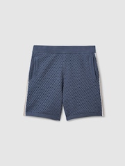 Airforce Blue - Шорты из хлопкового Blend в стиле кроше с затягивающимся шнурком Reiss Creek - Изображение 2 из 4