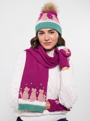 Joe Browns Pink Cosy Cats Winter Scarf - Image 2 of 5