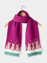 Joe Browns Pink Cosy Cats Winter Scarf - Image 3 of 5