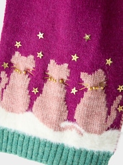 Joe Browns Pink Cosy Cats Winter Scarf - Image 4 of 5