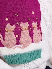 Joe Browns Pink Cosy Cats Winter Scarf - Image 5 of 5
