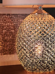Chrome Glamour Dual Light Small Table Lamp - Image 3 of 5