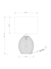 Chrome Glamour Dual Light Small Table Lamp - Image 4 of 5
