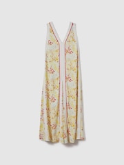 Reiss Pink/Yellow Eliza Floral Print Maxi Dress - Image 2 of 5