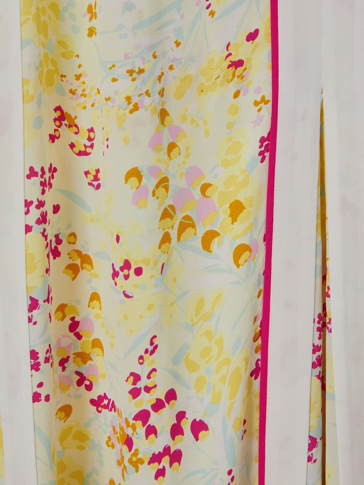 Reiss Pink/Yellow Eliza Floral Print Maxi Dress - Image 5 of 5