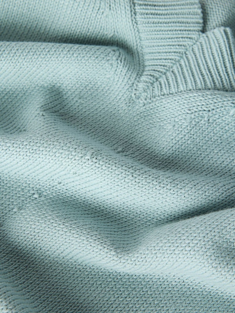 Whistles Blue Cotton V-Neck Relaxed Knit Jumper - Image 6 of 6 Whistles Blue Cotton V-Neck Relaxed Knit Jumper - Image 6 of 6